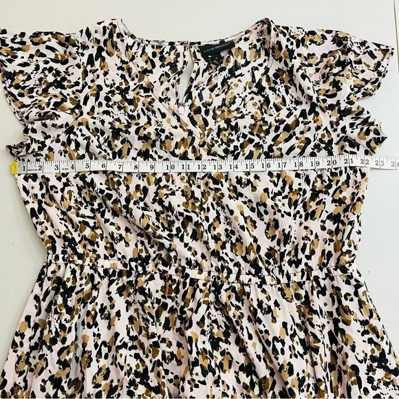 Lane Bryant Leopard Print Shark Hem Midi Dress 16 Pockets Occasional Vacay - Picture 9 of 12